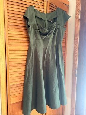 Stop Staring MadStyle Olive Green Houndstooth Dress
